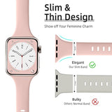 Thin Slim Bands Compatible With Apple Watch 40Mm 38Mm 44Mm 45Mm 46Mm 42Mm 41Mm 49Mm Se Iwatch Bands Ultra Series 10 9 8 7 6 5 4 3 2 1 For Women Men,Soft Narrow Sport Strap Wristband