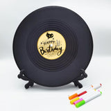 Vinyl Record Birthday Decorations, Happy Birthday Party Favor Sign Poster, Large Guest Book 11.6" X 11.6"
