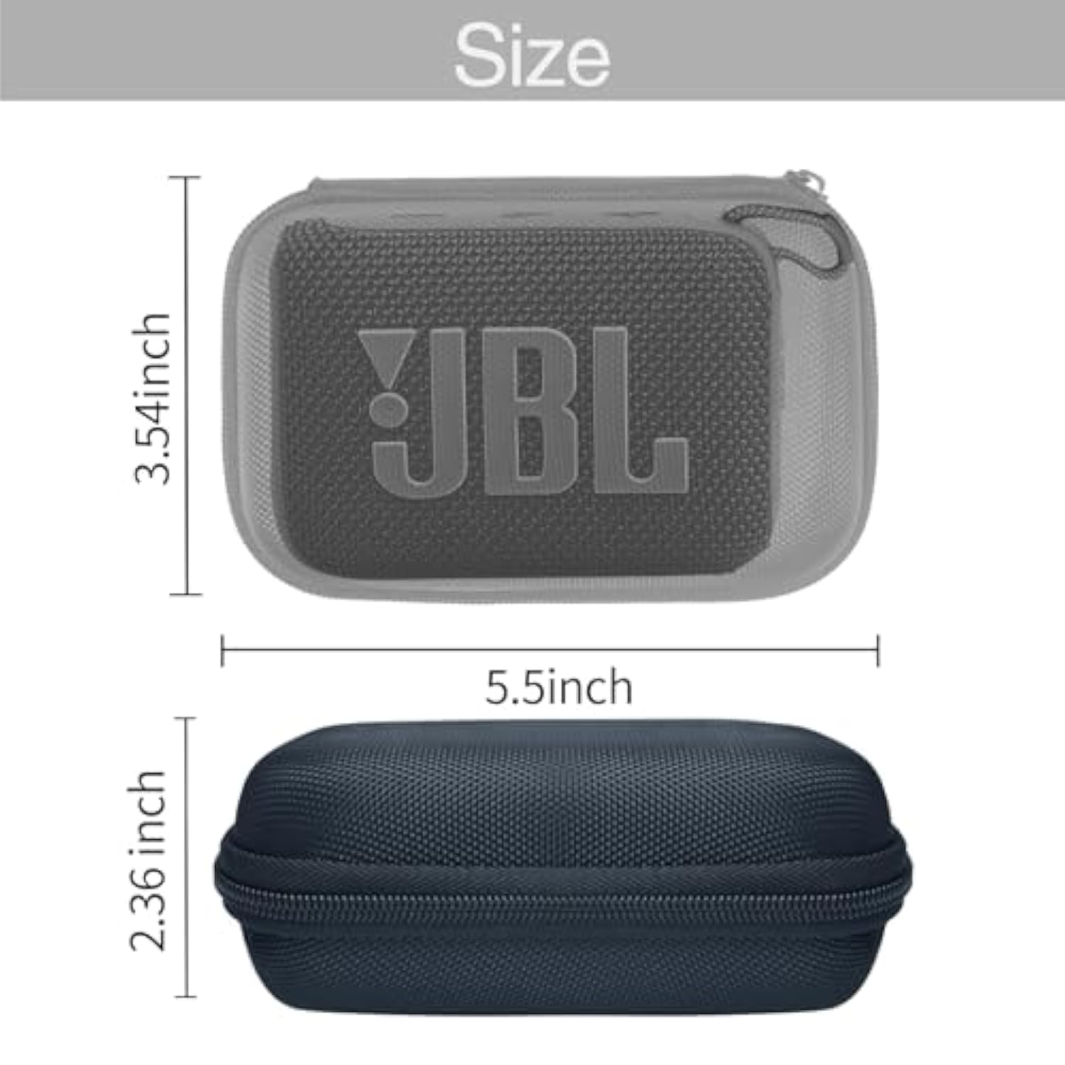 Case For Jbl Go 4 Go 3 Portable Bluetooth Speaker, Eco Cover For Jbl Go 4 Speaker With Adapter Slots, Waterproof And Dustproof Feature, Black - Case Only