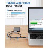 10Gbps Android Auto Usb C Cable 1Ft, Usb C 3.1 Gen 2 Cable Right Angle, 3A Fas