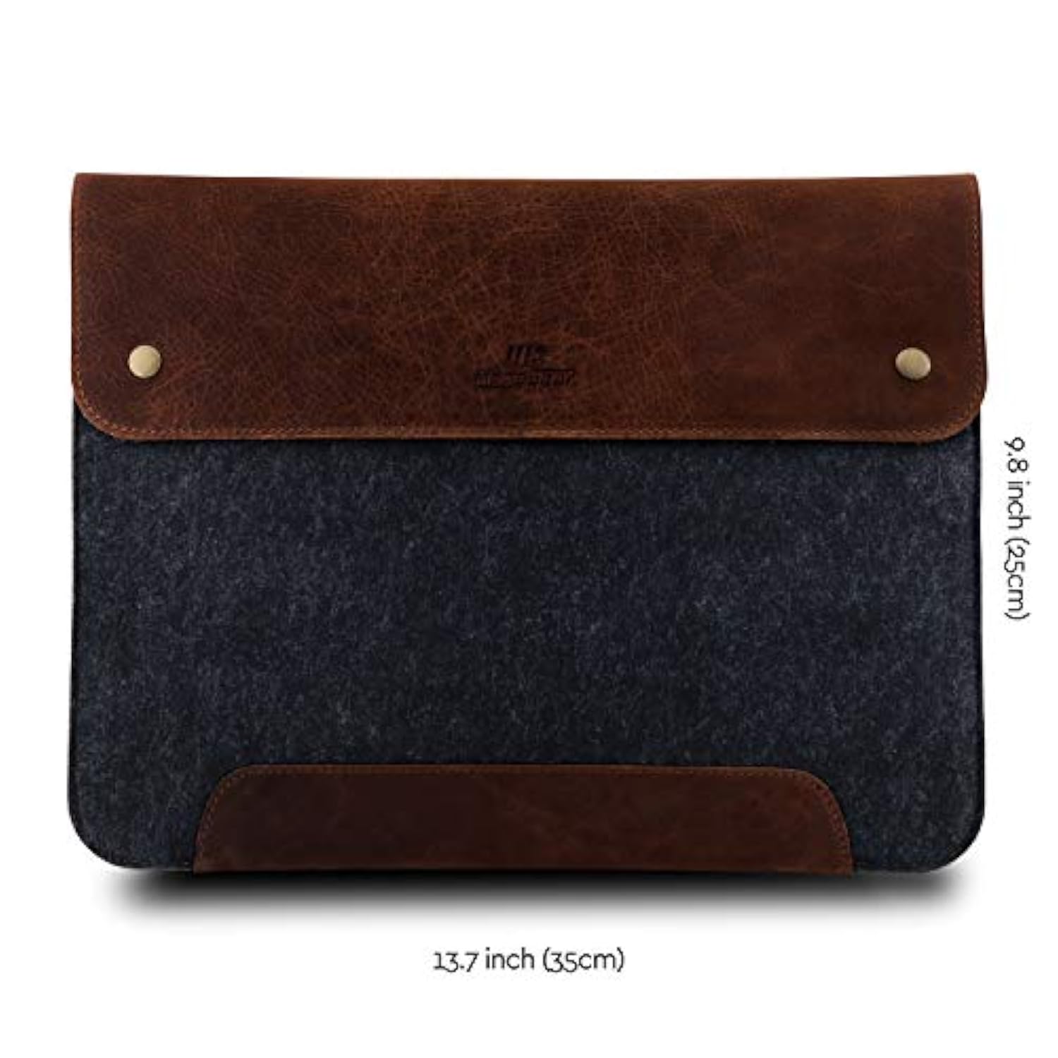 MegaGear Genuine Leather and Fleece MacBook Bag Laptop Sleeve for MacBook Pro and MacBook Air Case 14 Inch - 13 Inch (M4, M3, M2, M2, M1, Pro, Max) 13.3 Inch, iPad Pro 12.9 Inch - 2020 to 2024 Models