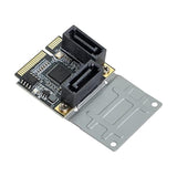 Cablecc Mini PCI-E PCI Express to SATA 3.0 Dual Ports Adapter Converter Hard D