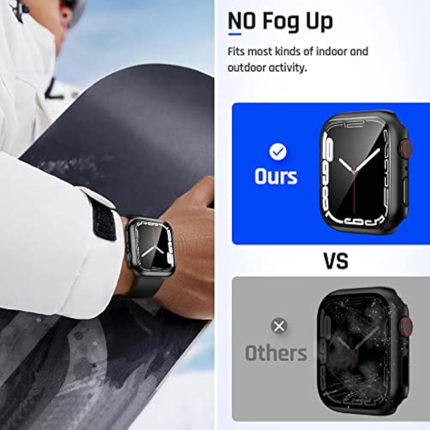 Waterproof Case for Apple Watch 44mm Series 6/5/4/SE - 2 in 1 Protective Cover with Glass