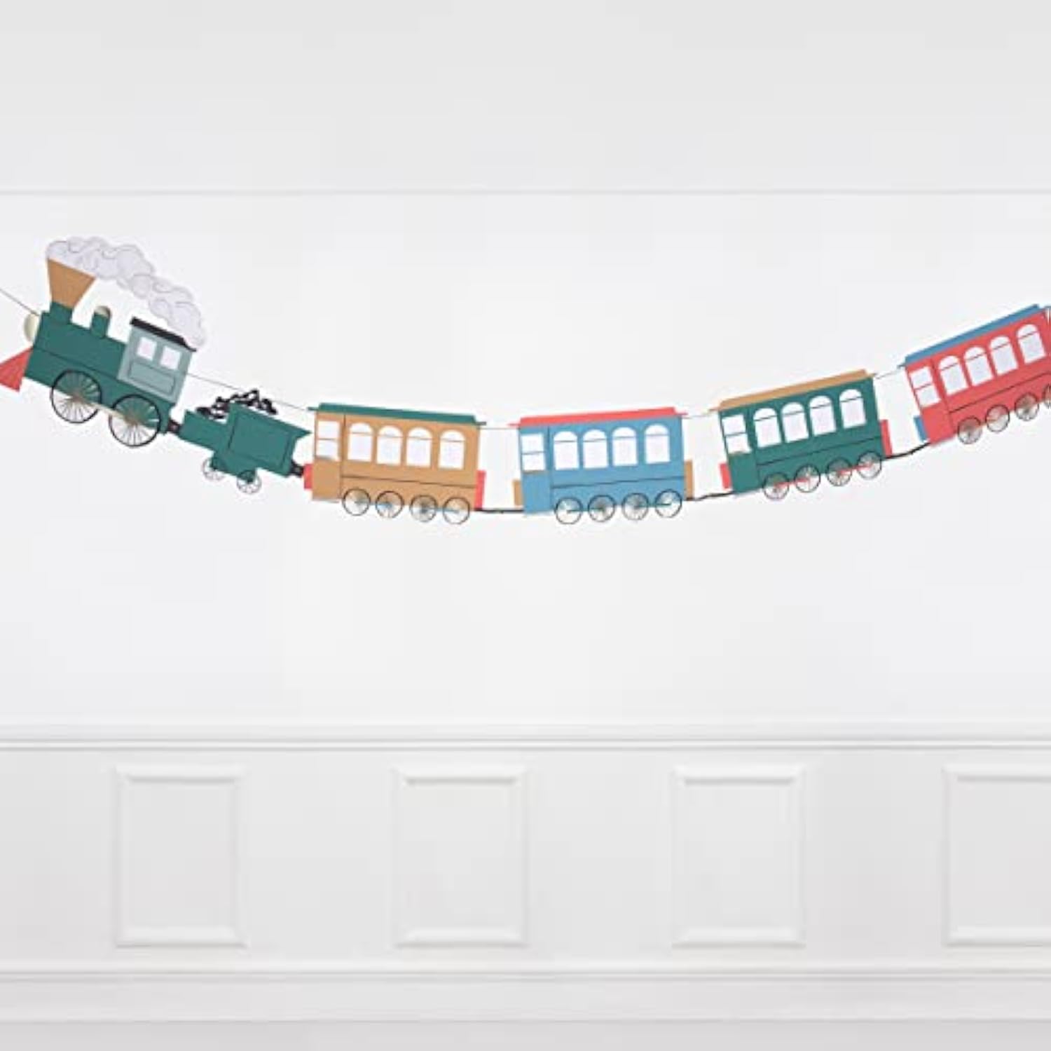 Meri Meri Trains Party Banner (Pack of 1), 10' Party Garland Including Excess Cord