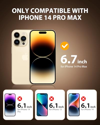 2 Pack Screen Protector for iPhone 14 Pro Max (2022) 6.7 inch Shatterproof Tempered Glass
