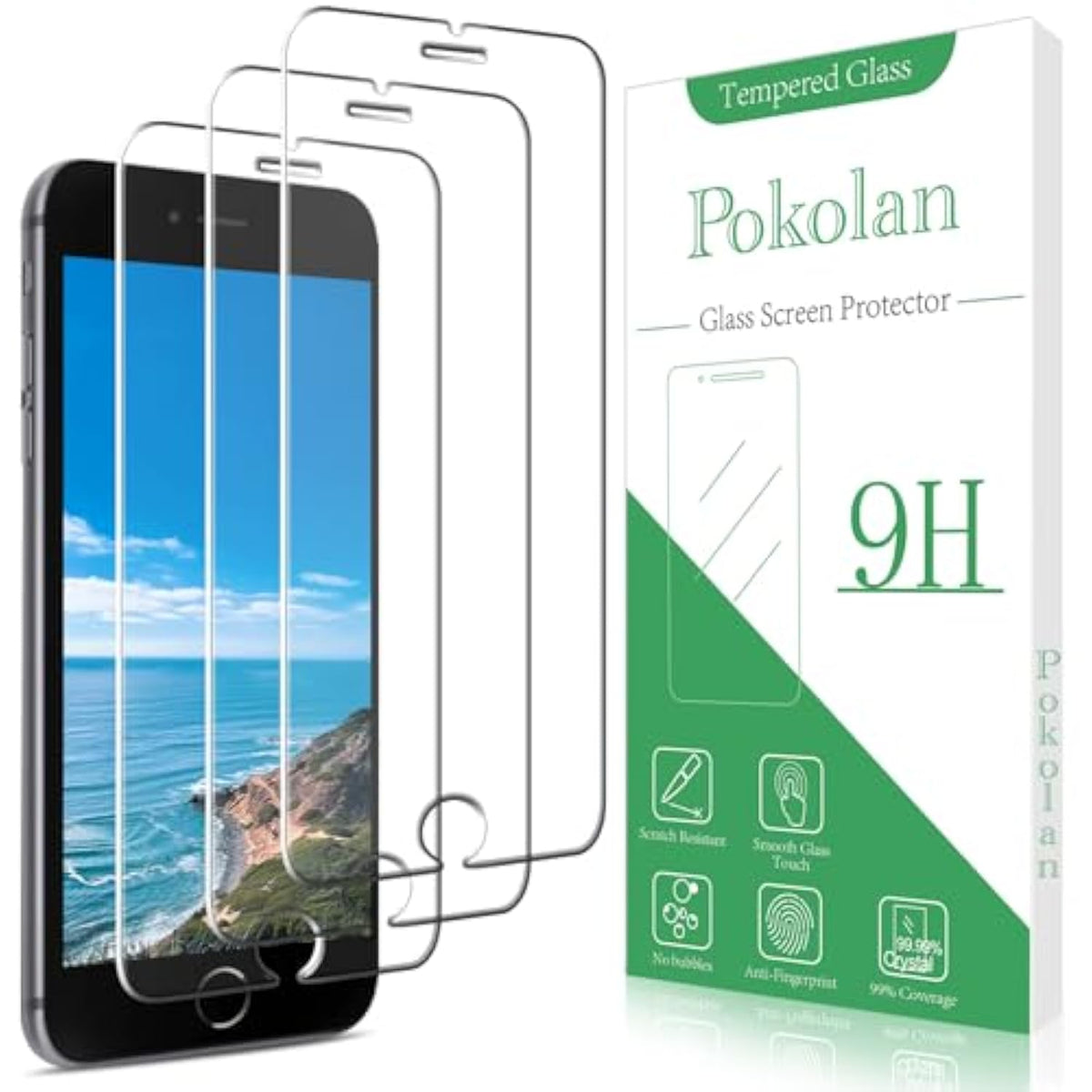 (3 Pack Tempered Glass For Iphone 8 Plus, Iphone 7 Plus, Iphone 6S Plus, Iphone 6 Plus 5.5-Inch Screen Protector, Case Friendly, Easy To Install, Bubble Free