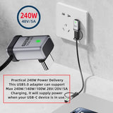 Adapter 90 Degree USB5.0 80Gbps Male to Female Up Down Angled Extension Adapter with Lanyard Keychain 240W 16K 8K 5K Compatible with USB4.0