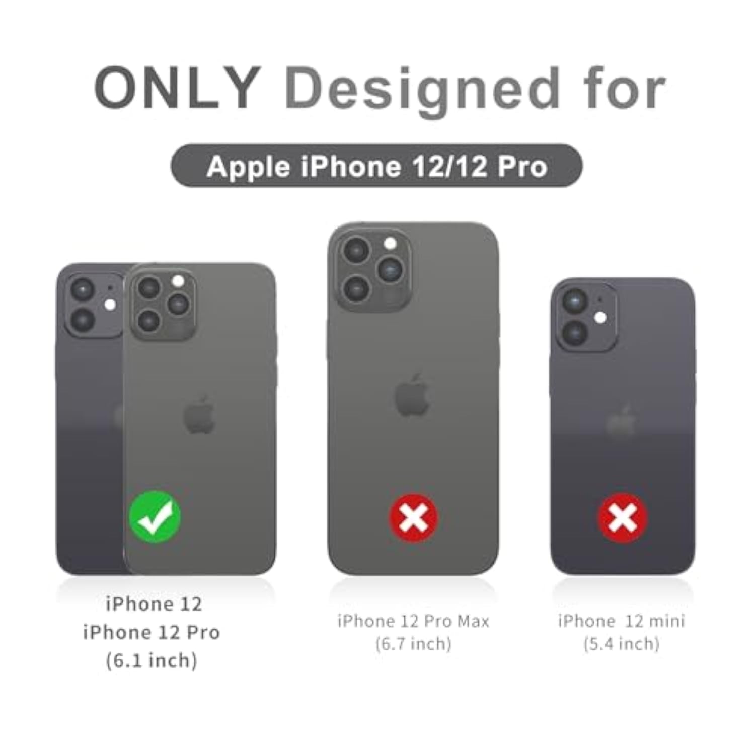 For Iphone 12/12 Pro Case, Cute [Don'T Touch My Phone] Shockproof Dual Layer Protective Silicone Plastic Cover For Girls Women Boys Men Phone Case (Iphone 12 / Iphone 12 Pro 6.1-Inch)