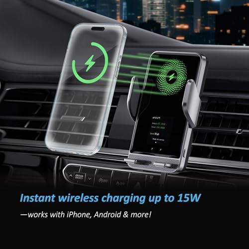 4G Mobile Car WiFi Hotspot with 10GB Preloaded US Data, Phone Holder for Navigation Wireless Charging Mount for Driving, Passenger Connectivity &