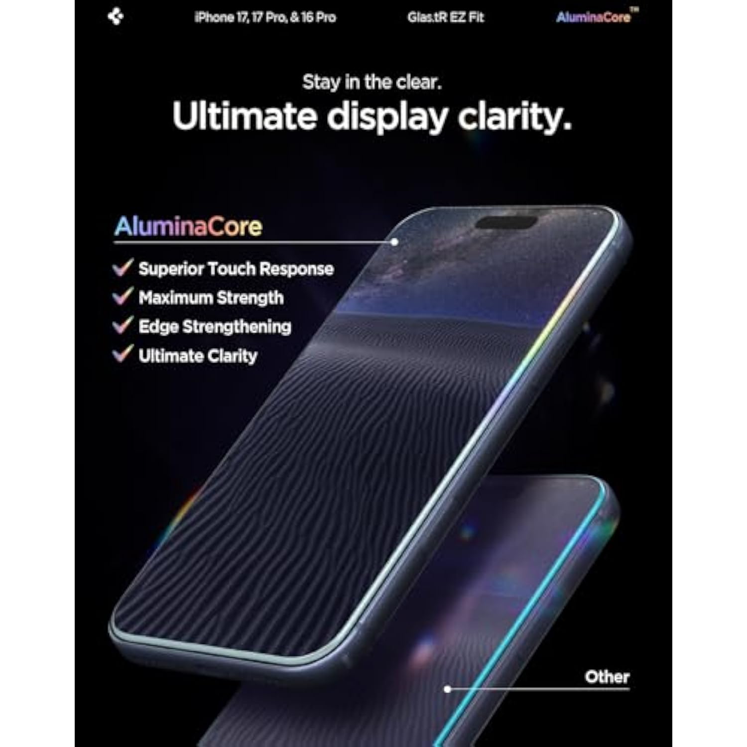 Spigen Tempered Glass Screen Protector [GlasTR EZ FIT] designed for iPhone 16 Pro [2 Pack]