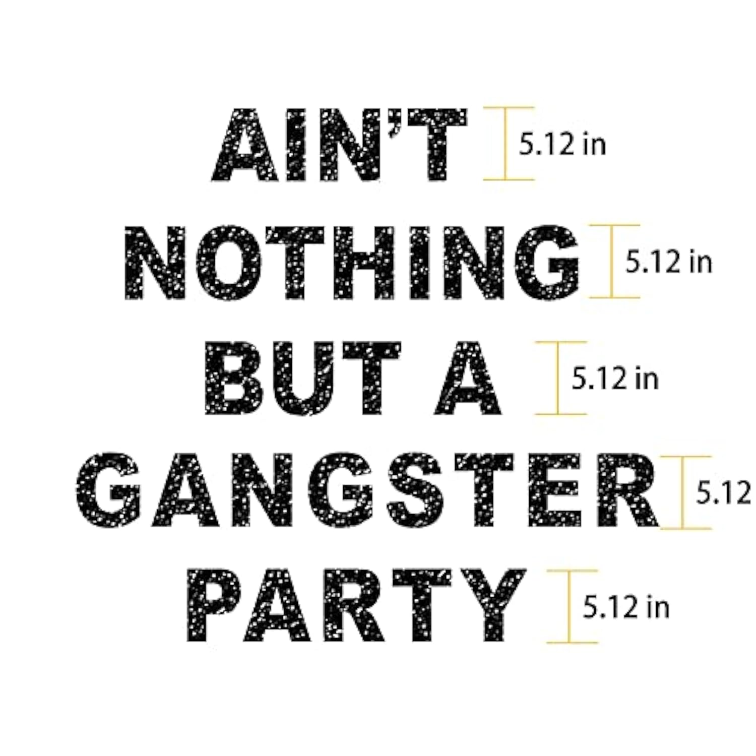 Glitter Ain'T Nothing But A Gangster Party Banner 90'S Hip Hop Disco Decor Black