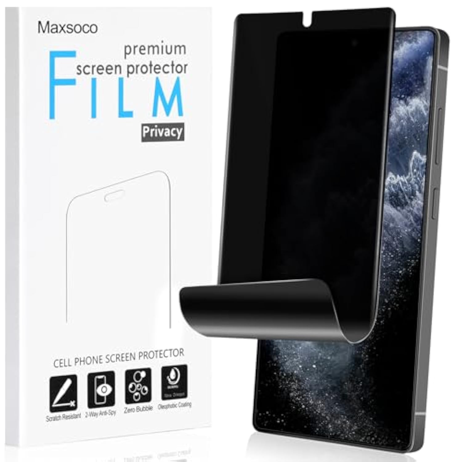 For Samsung Galaxy S25 Ultra Privacy Screen Protector, Anti-Spy Flexible Hydrogel Film, Fingerprint Unlock & Sensitive Touch, Durable Anti-Scratch Shock-Resistant Full Coverage [Not Glass]