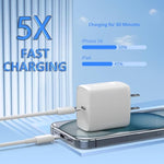 Usb C Charger Type C Fast Charging 2 Pack 25W Chargers Block With 2 Pack 6Ft Usb C To C Cable For Iphone 15 16 Pro Max/Ipad/Samsung Series And More