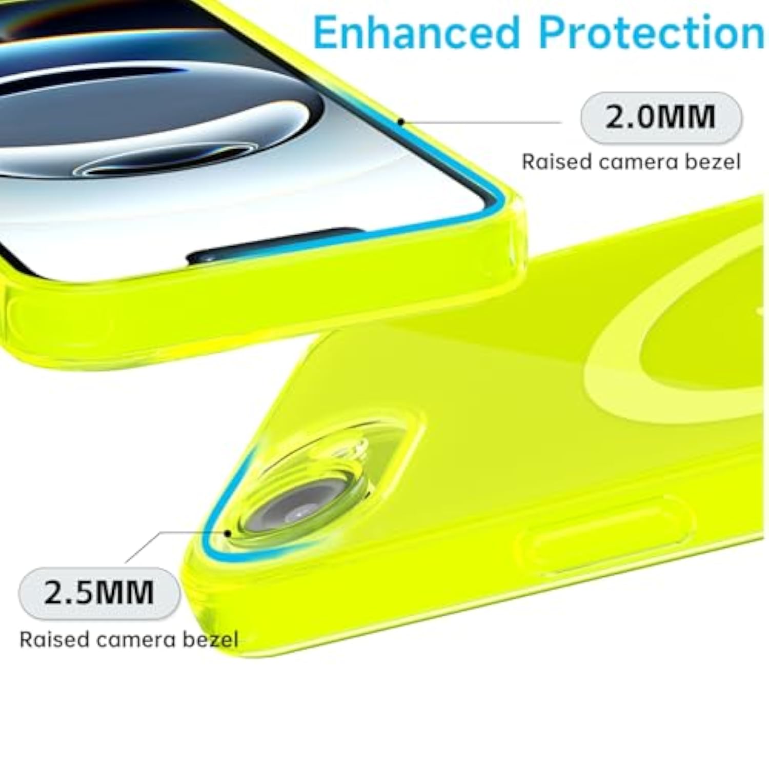For Iphone 16E Case Clear Compatible With Magsafe Silicone, Bright Transparent Thin Magnetic Mag Safe Case Cute, Girly Trendy Slim Hard Camera Cover Protection, Fluorescent Neon Green Lime