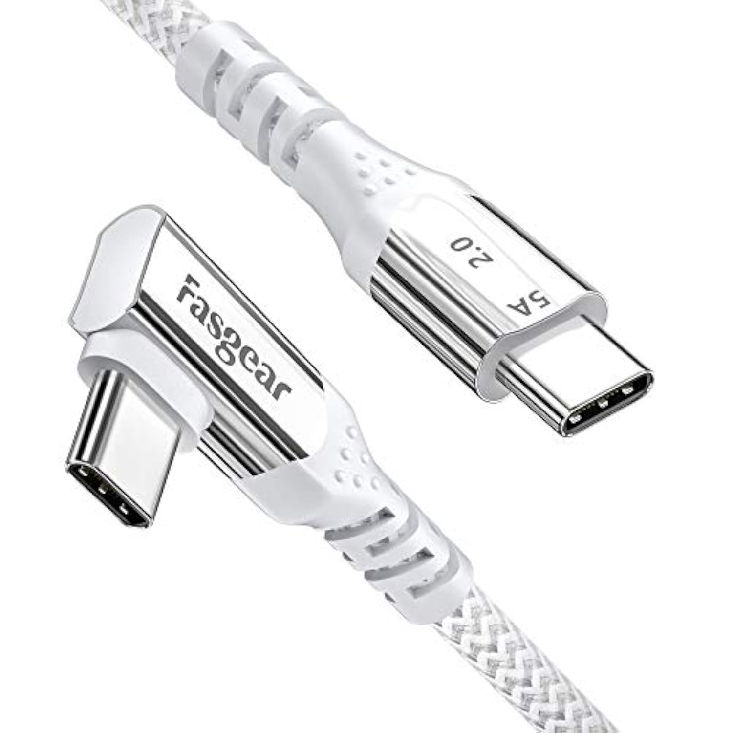 Usb C To Usb C Cable Right Angle 90 Degree 3Ft 100W 5A Pd Fast Charge Type-C 2