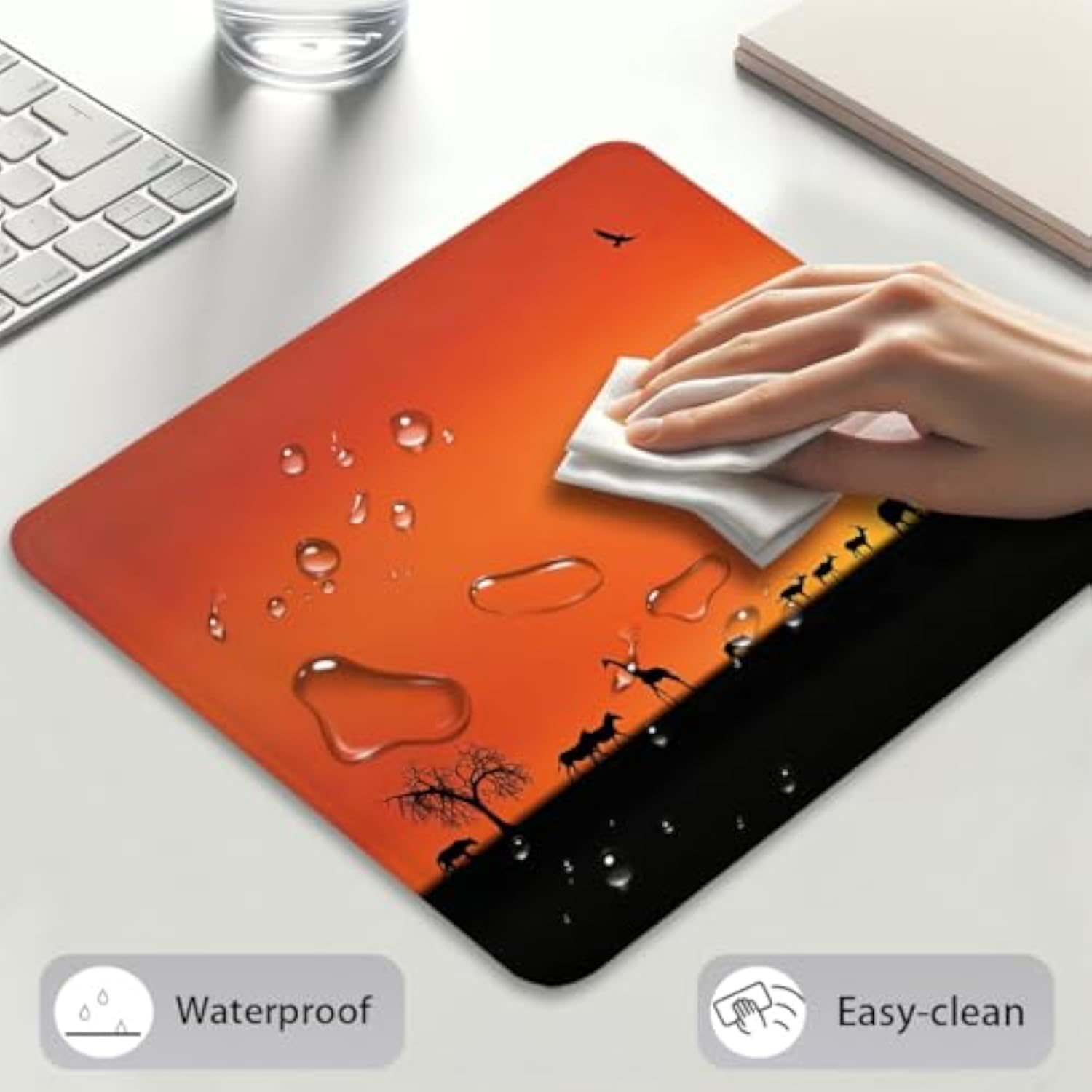 Us Military Mouse Pad 9.5"X 7.9", Reinforced Stitched Edges, Cool American Flag Patriotic Eagle Gold Anchor, Durable Anti-Slip Gaming & Office Desk Mat