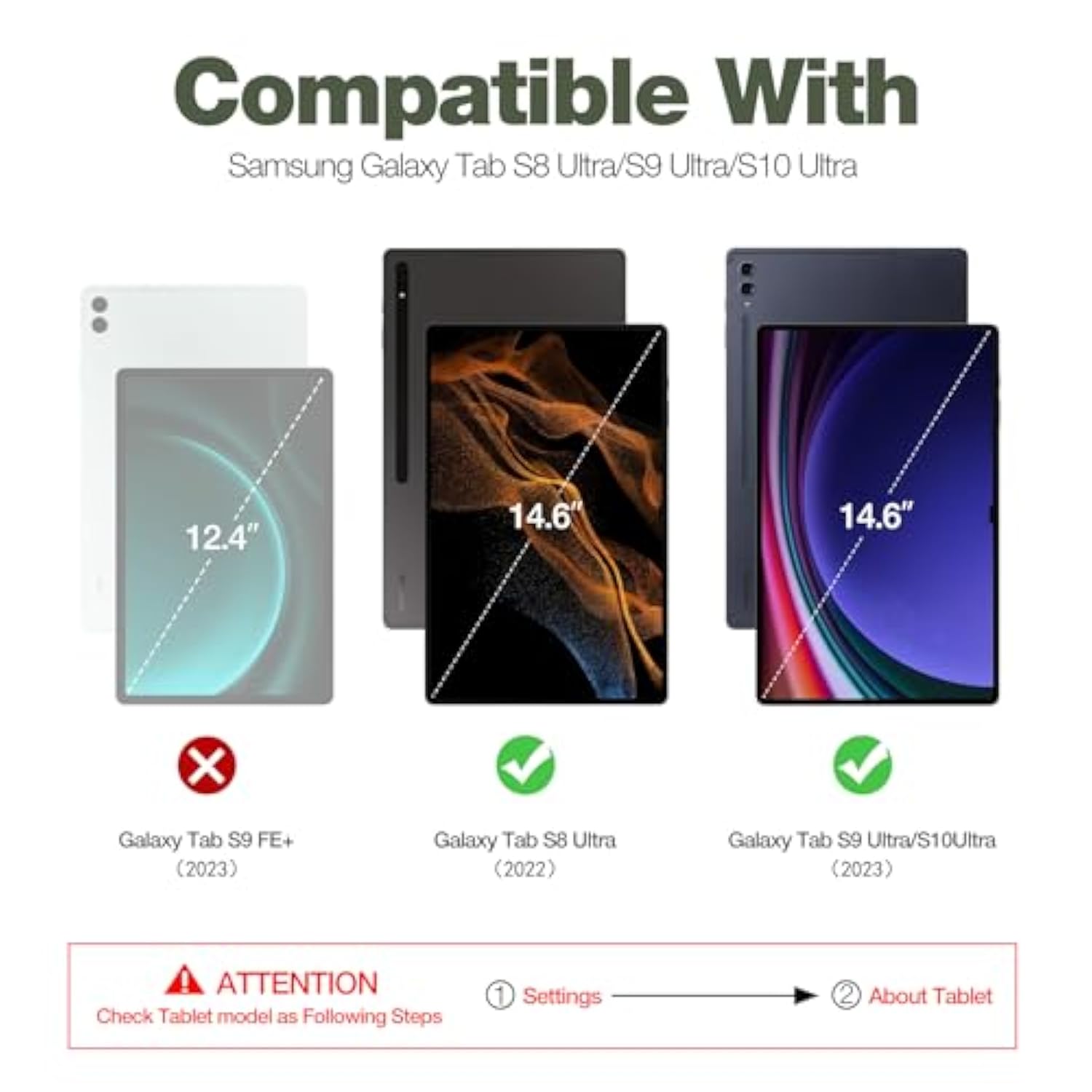 Case For Samsung Galaxy Tab S9 Ultra (2023) / Tab S8 Ultra (2022) 14.6 Inch, [