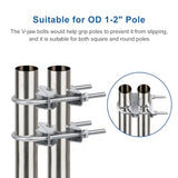 Double Antenna Mast Clamp - 2 PCS Antenna Pole Mount Bracket V Jaw Block with U Bolts,Heavy Duty Mast Mount Bracket Kit