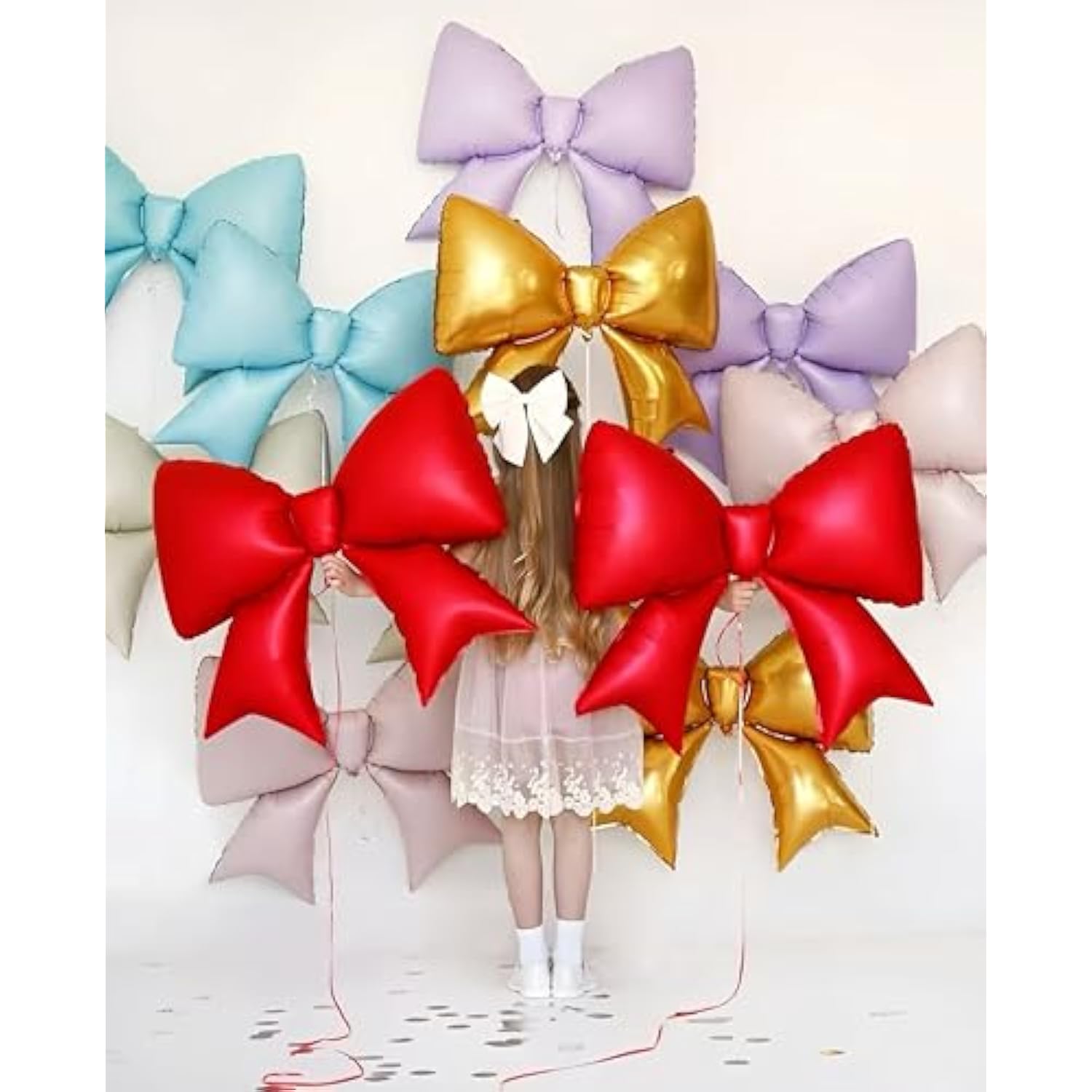 4Pcs Giant Pink Bow Balloons, 38" for Coquette Birthday & Wedding Party Decor