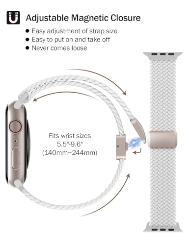 Braided Stretchy Band Compatible with  Watch Bands 38mm 40mm 41mm 42mm 46mm 44mm 45mm 49mm for Women Men, Nylon Sport Strap Solo Loop for iWatch