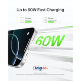 Belkin Eco USB-C to USB-C Cable 3.3ft, 60W - Soft, Braided, Flexible Fast Charging Cable, Type C Charger Cord for iPhone 16, Galaxy S25, Pixel 9, MacBook, iPad Pro, & More - White (2 Pack)