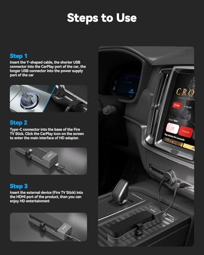 Car TV Mate for Vehicles with Factory Wired CarPlay Function, Car Streaming Devices,Firedrive Link for Cars,Carplay TV Adapter,2.4GHz WiFi/Supports
