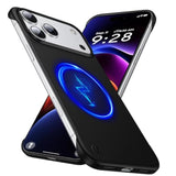 Magnetic Ultra Thin Frosted Designed For Iphone 17 Pro Max Frameless Case 6.9 Inch [Compatible With Magsafe] Slim Minimalist Lightweight Matte Hard Cover Protective Borderless Case-Black