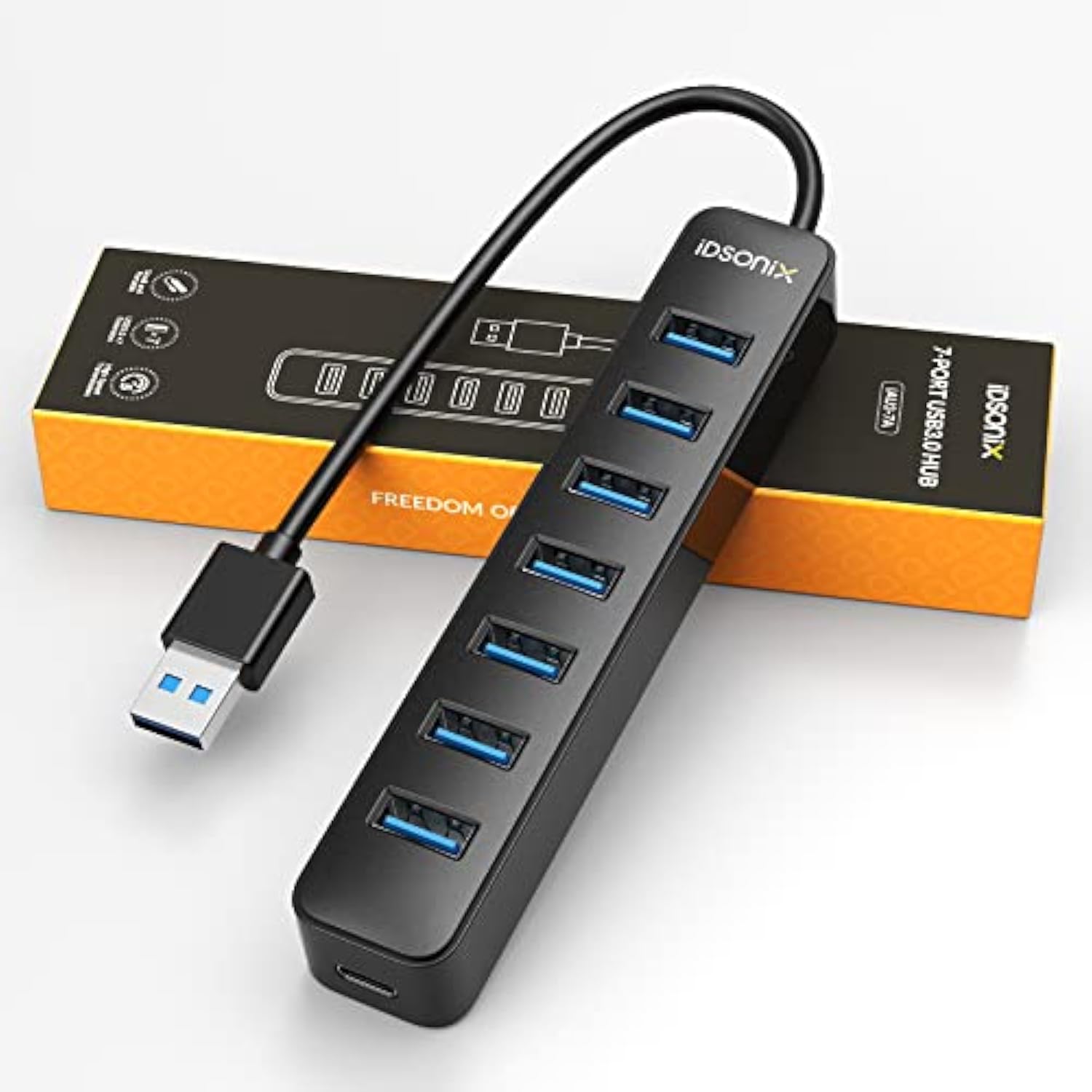 Idsonix Usb Hub 3.0, 7 Port Usb Hub, Usb Hub For Laptop, Imac, Surface Pro, Xp