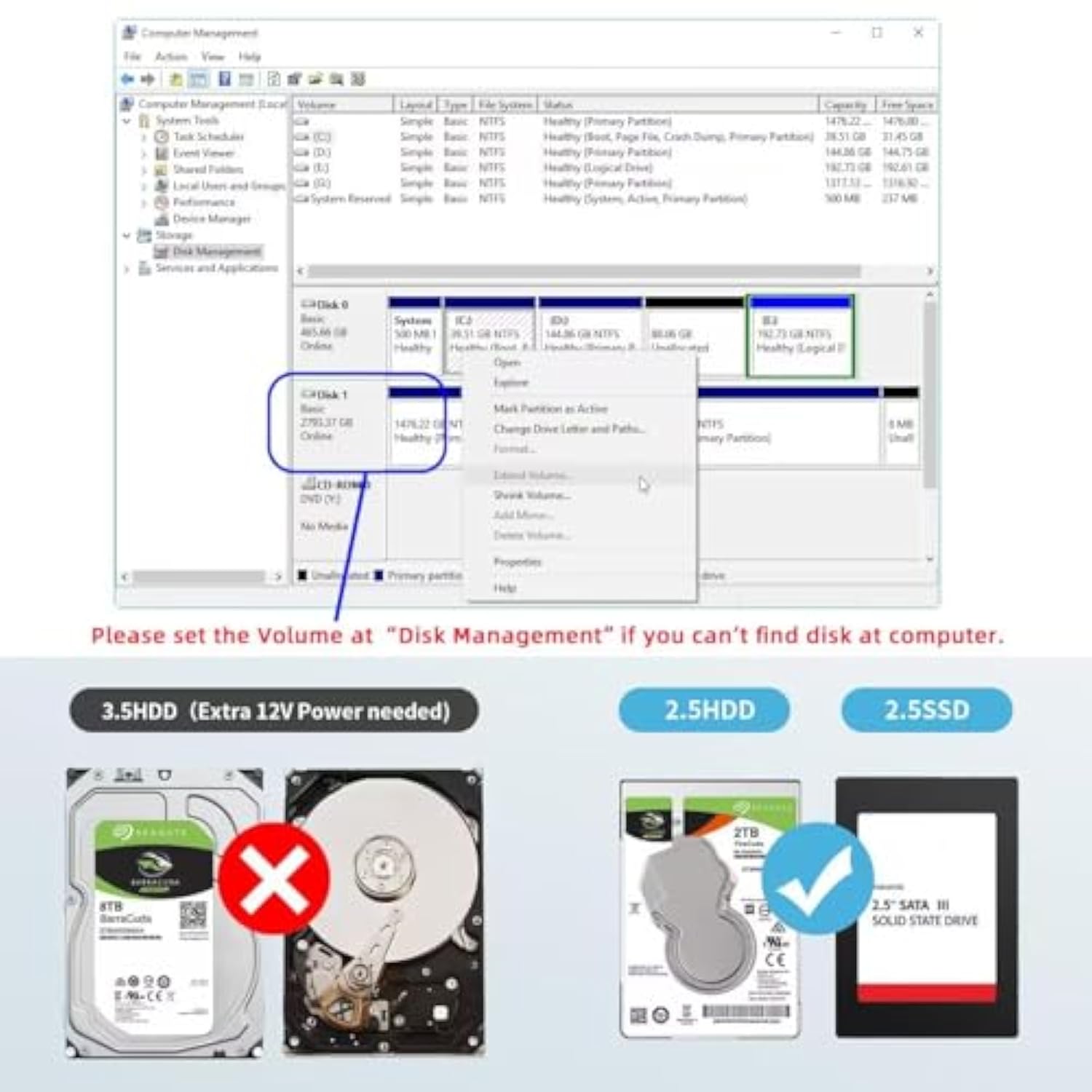 Cablecc 5Gbps USB-C Type-C to SATA 22 Pin Adapter Cable for 2.5" Hard Disk Dri