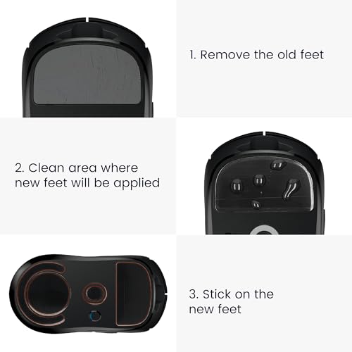 Mouse Feet Replacement Compatible With Logitech G604 Lightspeed Computer Mouse Skates Sticker - Black