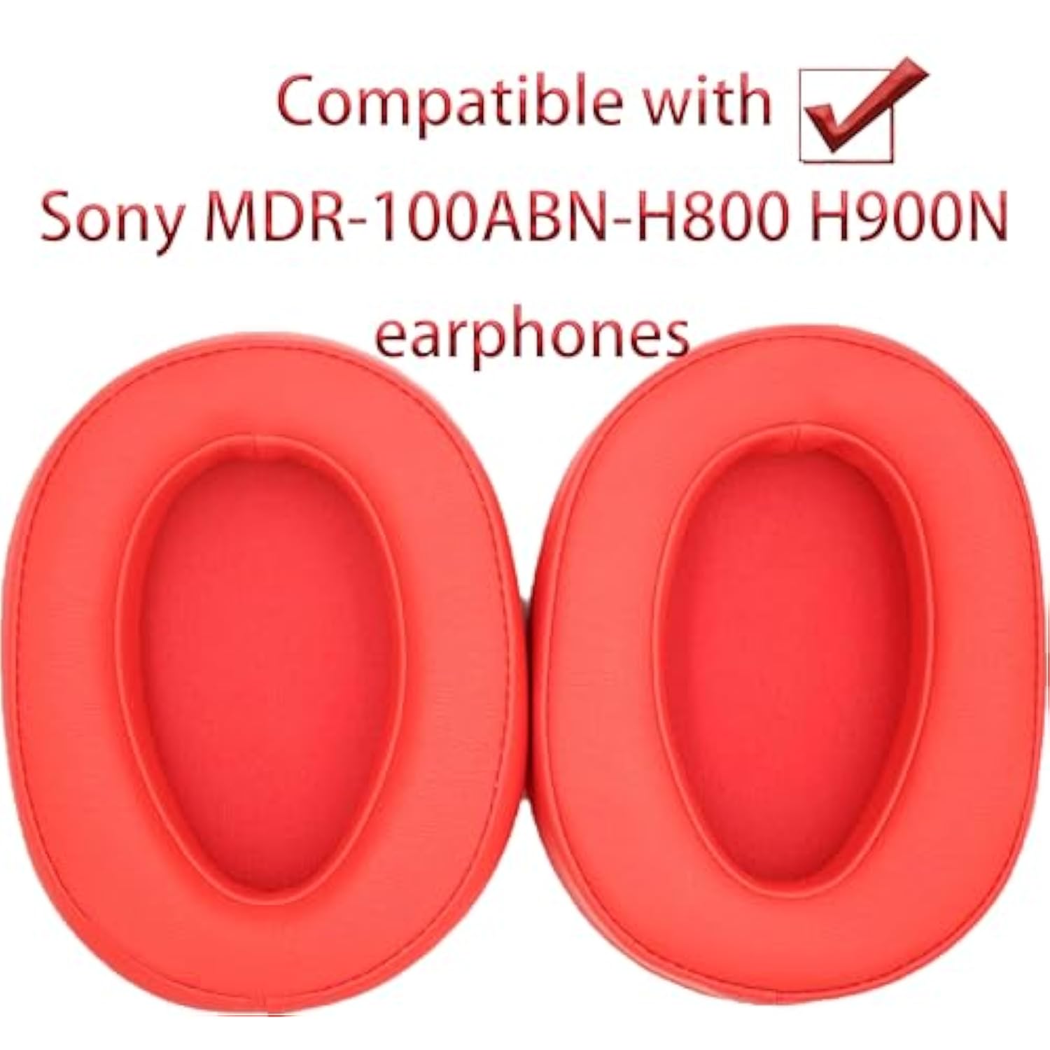 Replacement Ear Pads Compatible With Sony Mdr-100Abn-H800 H900N Headphones, Mdr-100Abn Earpads Cushions Made Of Protein Leather And Memory Foam (Red)