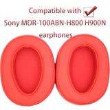 Replacement Ear Pads Compatible With Sony Mdr-100Abn-H800 H900N Headphones, Mdr-100Abn Earpads Cushions Made Of Protein Leather And Memory Foam (Red)