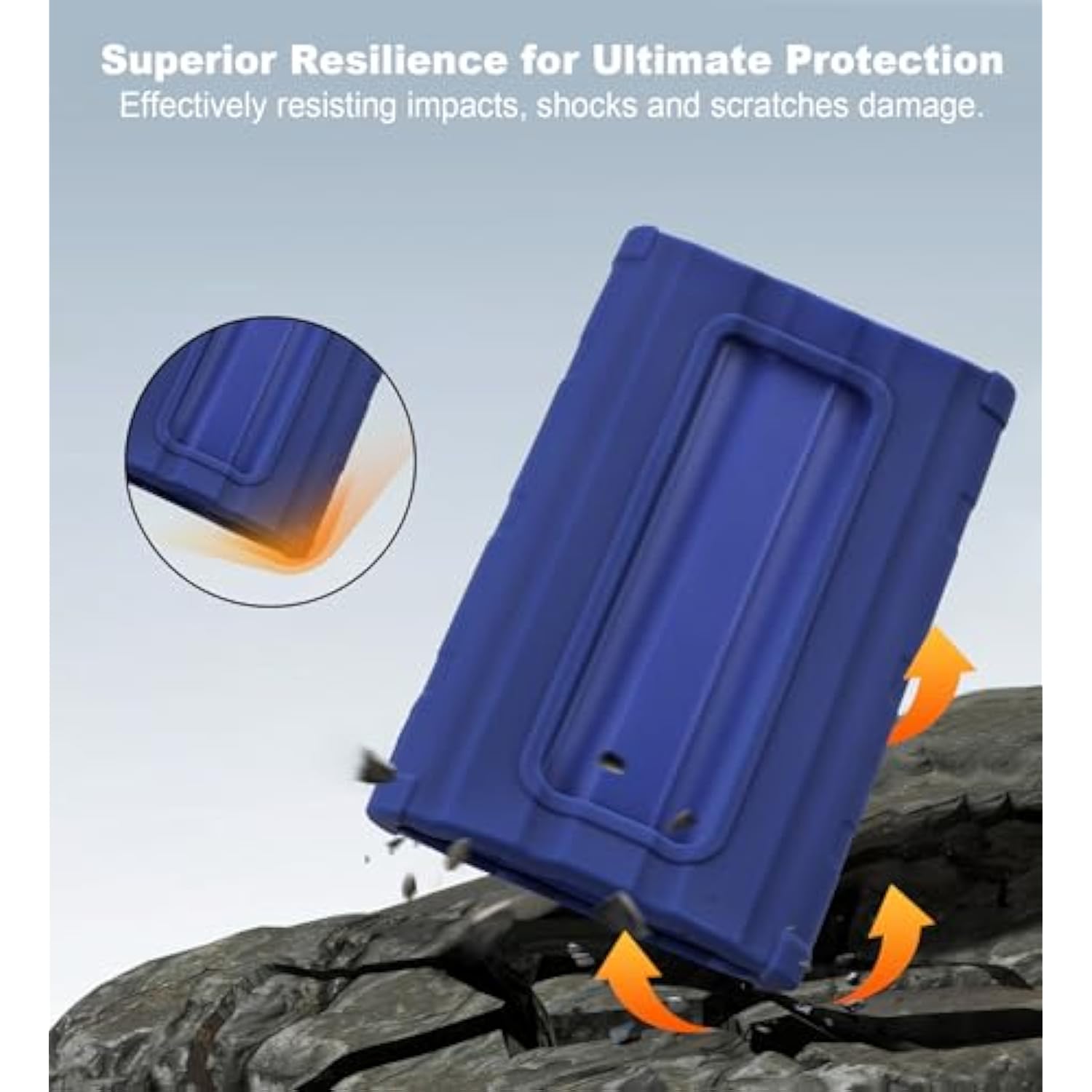 Silicone Carrying Case For Samsung T7 Shield Portable Ssd 1Tb 2Tb 4Tb External Solid State Drive, Soft Silicone Case Protective Cover Sleeve Skin For T7 Shield Ssd, With Lanyard, Blue