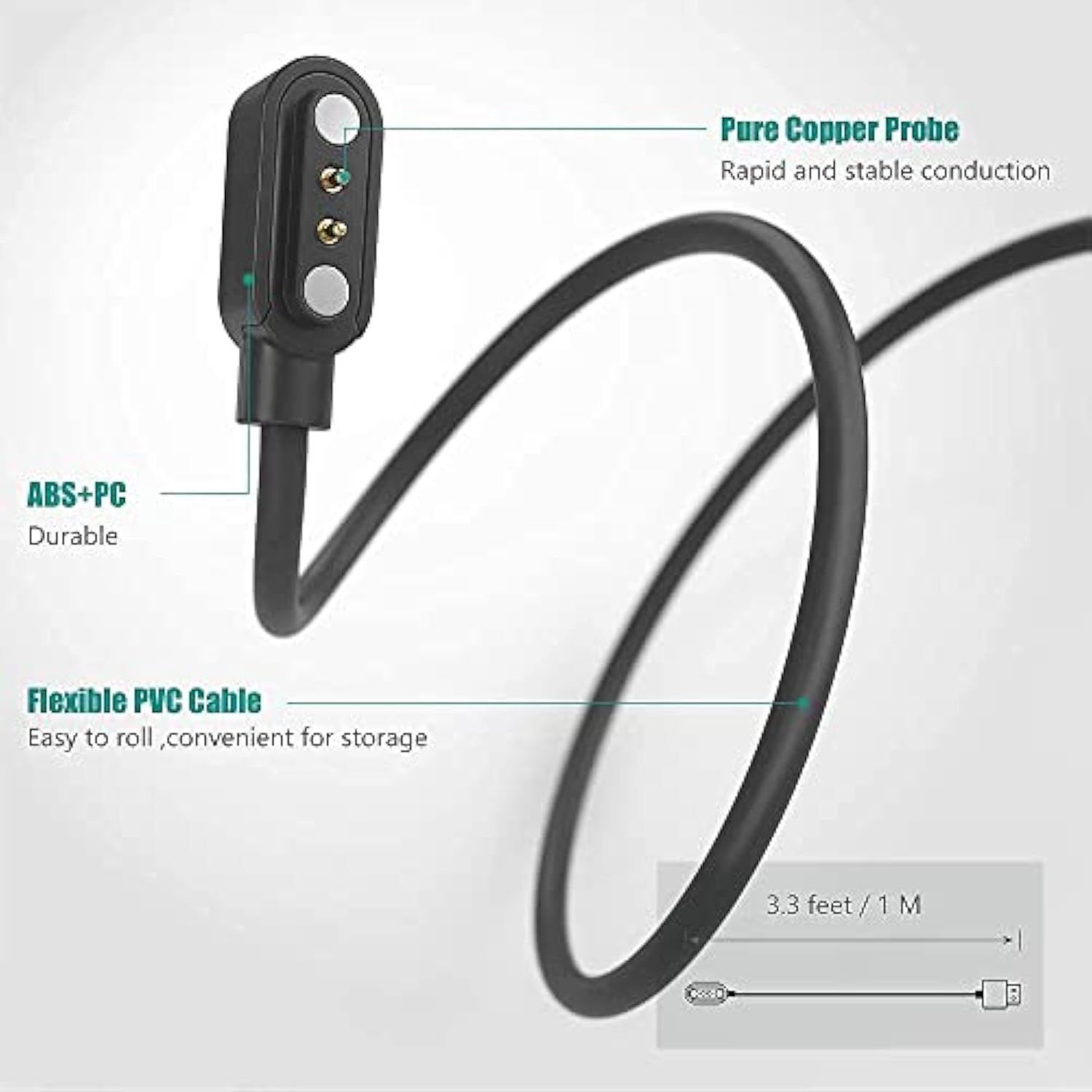Compatible With Eigiis Ke3 Smartwatch Charger, Magnetic Replacement Charger Compatible With Eigiis, Klogipow, Jelloo, Wituser, Vopoco, Lanikar Dwtke3, Ke2, Ke3, Ew5 Smart Watch (Black)