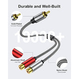 Rca Splitter - Nylon Braided Rca Splitter 1 Male To 2 Female, Rca Y Splitter C