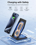 Fast Wireless Charger, Wireless Charging Stand Compatible iPhone 17/17 Air/16/15/15 Pro/15 Plus/15 Pro Max/14/13, Nightstand Phone Charger Dock for