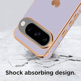 Compatible With Google Pixel 9 5G Case For Women Girl, Plating Edge Cute Love Heart Soft Tpu Bumper With 4 Corners Shockproof Protection Phone Case Cover For Pixel 9 Pro 5G(Purple)