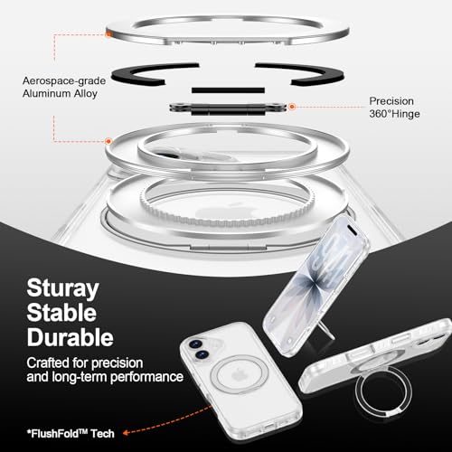 iPhone 17 Case with Stand, 360 Magnetic Ring Stand, Military-Grade Protection [Compatible with MagSafe] Shockproof Case for iPhone 17, 6.3 inch, Slim