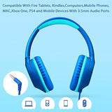 P20 Kids Headphones For School, Kids/Teens/Boys/Girls With Safe 94Db Volume Limited, 3.5Mm Jack Wired Cord Over-Ear For Fire Tablets/Travel/Pc/Phones(Blue)