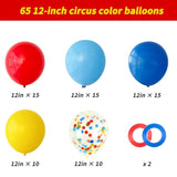 Carnival Balloon Kit, 65pcs Red, Yellow, Blue & Confetti Balloons for Parties