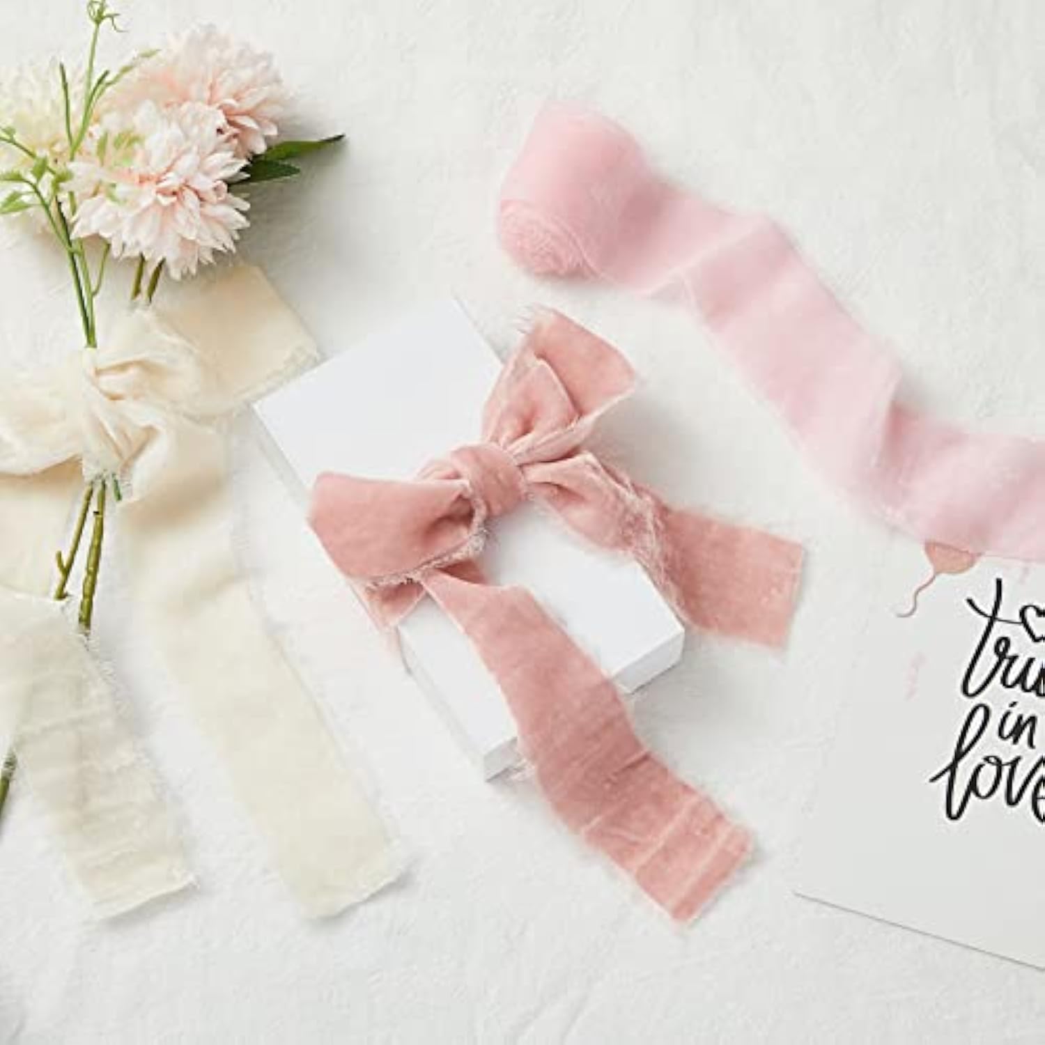 6 Rolls Velvet Ribbon 2 Inch X 6.6 Yard In All Silk Velvet Ribbon Fray