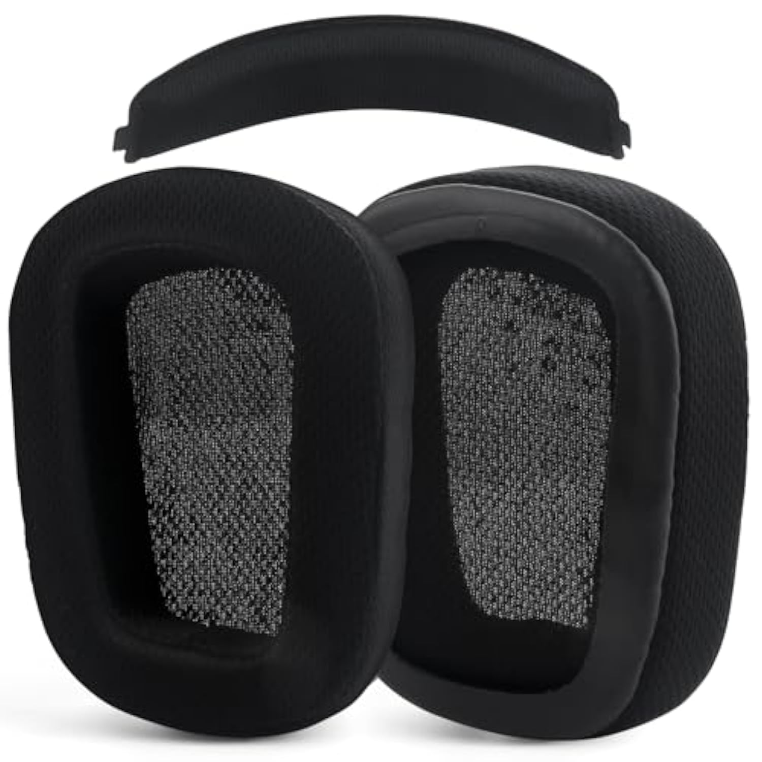 G933 Mesh Fabric Ear Pads And Headband Replacement Ear Cushions Compatible With Logitech G933 G935 G633 Headphones Comfort Memory Foam Earmuffs Replacement Earpads Ear Cups Cover Repair Parts (Black)
