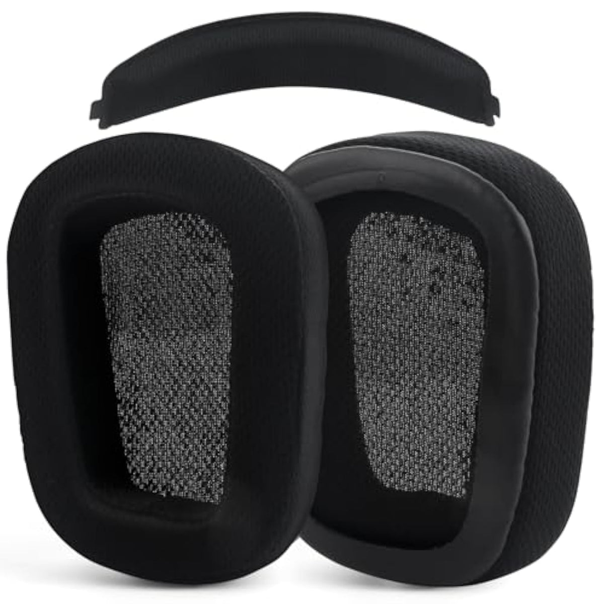 G933 Mesh Fabric Ear Pads And Headband Replacement Ear Cushions Compatible With Logitech G933 G935 G633 Headphones Comfort Memory Foam Earmuffs Replacement Earpads Ear Cups Cover Repair Parts (Black)