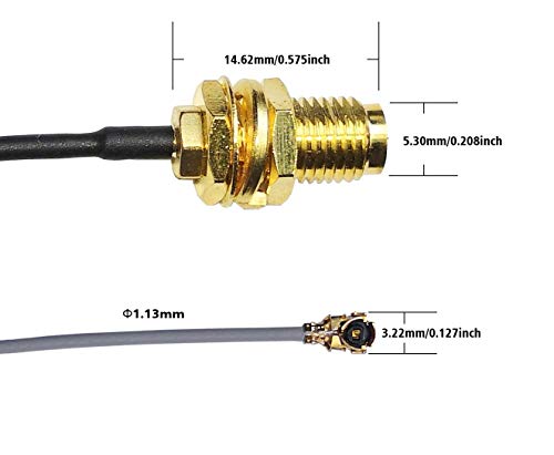 Ufl To Sma Mini Pcie U.Fl To Rp-Sma Female Connector Pigtail Antenna Extension Cable (10 Inch (4 Pcs))