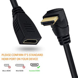 8K Hdmi Extension Cable, Short 8K Hdmi 90 Degree Male To Female Hdmi 2.1 Cable