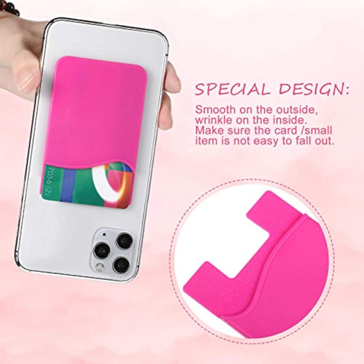 24-Pack Stick-On Phone Card Holder Adhesive Wallet for ID & Credit Cards