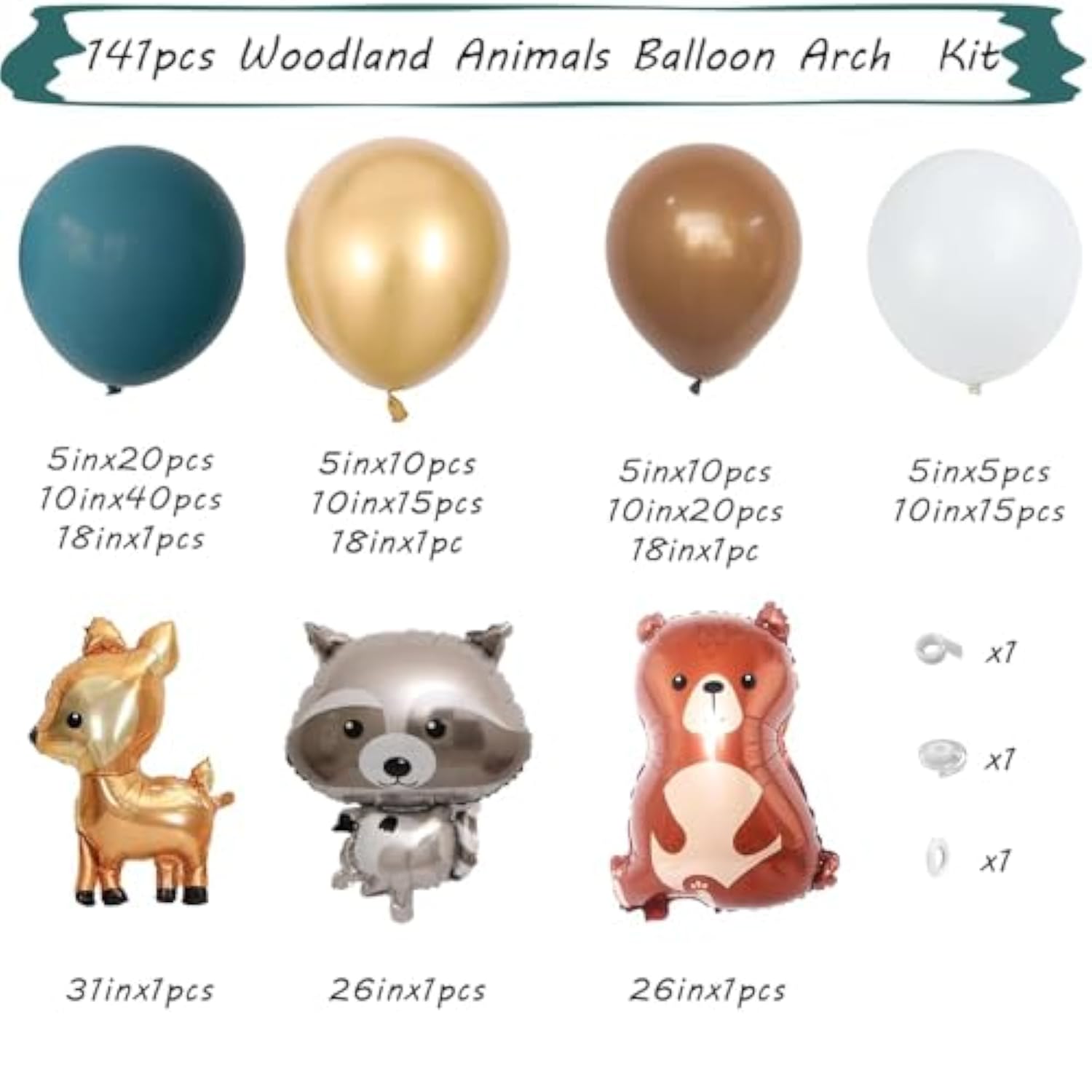 Fall Woodland Baby Shower Balloon Arch Kit: Forest Animal Party Decor