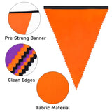 Orange Black Purple Halloween Pennant Banner 39ft Fabric Triangle Garland for Party Decor