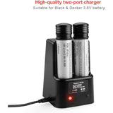 2Pack Vp100 Li-Ion Battery For Black Decker Versapak Batteries Vp100C Vp105 Vp105C Vp110 Vp110C Vp143, With 2Port Black Decker 3.6V Charger