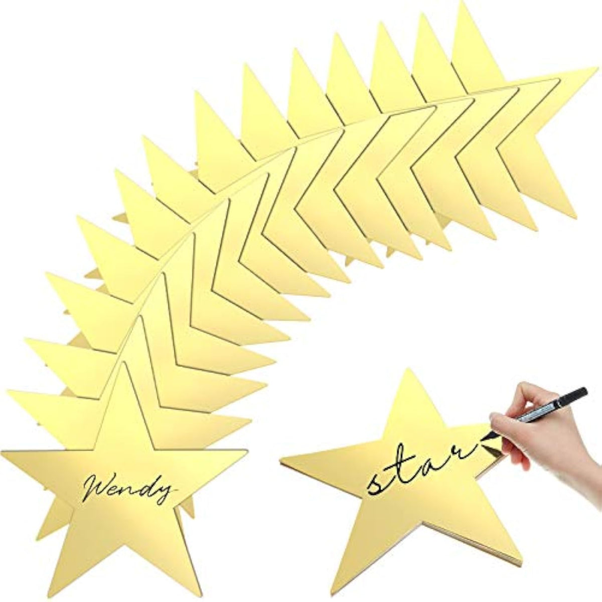 24 Pieces 11 Inch Large Gold Stars Cutouts Gold Stars Decoration Double Printed Paper Star For Wedding Bulletin Board Decoration, Classroom Wall Party Decorations Graduation Party Decorations
